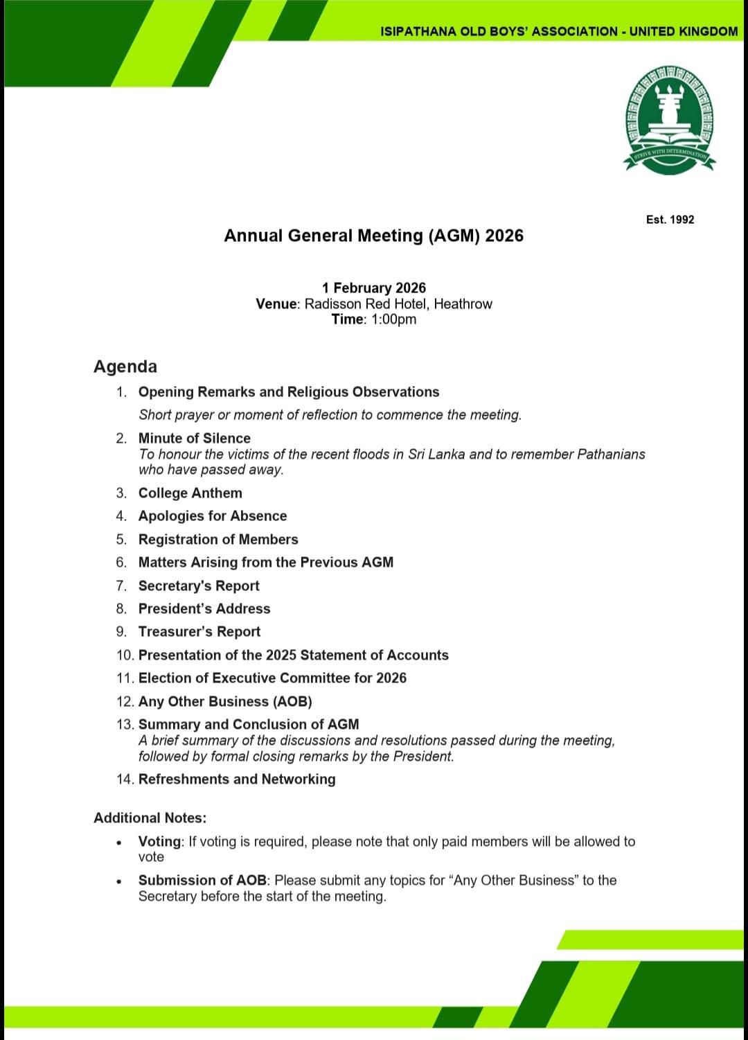 AGM 2026 Notice